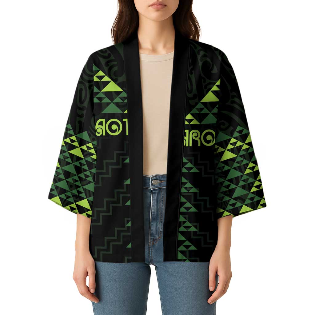 Custom New Zealand Maori Koru Koiri Motif Kimono LT9 - Polynesian Pride