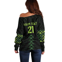 Custom New Zealand Maori Koru Koiri Motif Off Shoulder Sweater LT9 - Polynesian Pride