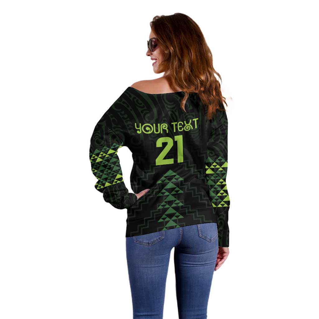 Custom New Zealand Maori Koru Koiri Motif Off Shoulder Sweater LT9 - Polynesian Pride