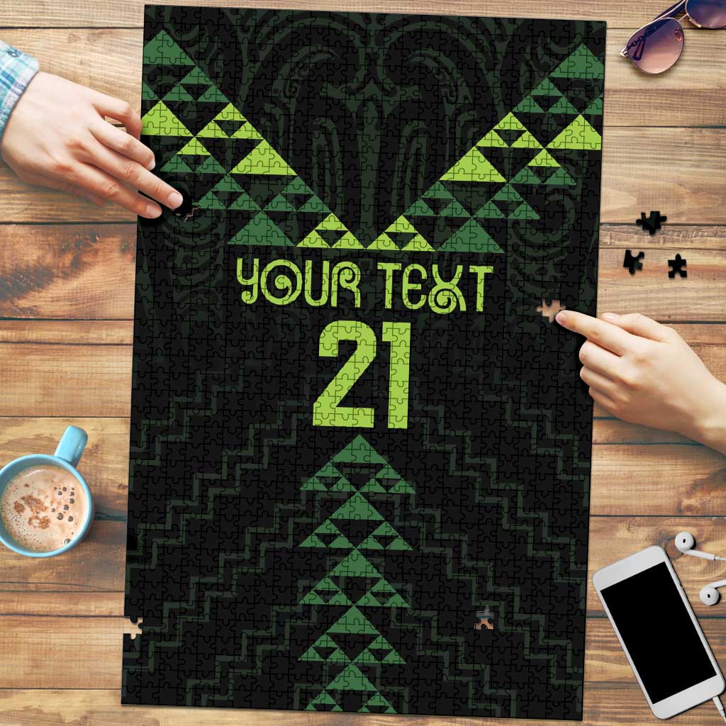 Custom New Zealand Maori Koru Koiri Motif Puzzle LT9 Green - Polynesian Pride