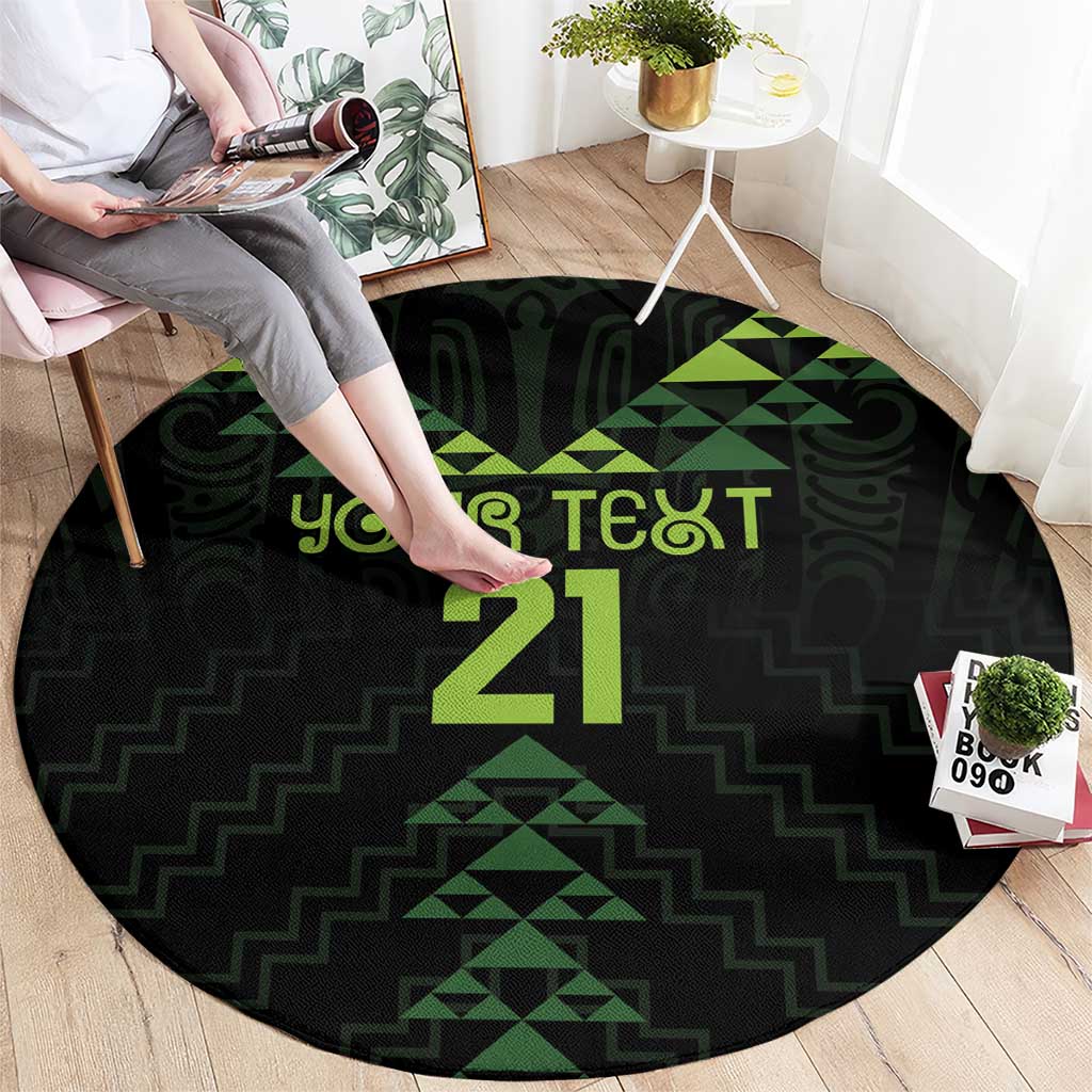 Custom New Zealand Maori Koru Koiri Motif Round Carpet LT9 - Polynesian Pride
