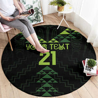 Custom New Zealand Maori Koru Koiri Motif Round Carpet LT9 - Polynesian Pride