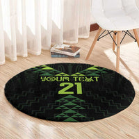 Custom New Zealand Maori Koru Koiri Motif Round Carpet LT9 - Polynesian Pride