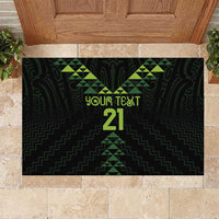 Custom New Zealand Maori Koru Koiri Motif Rubber Doormat LT9 Green - Polynesian Pride