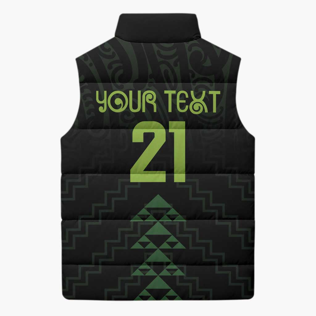 Custom New Zealand Maori Koru Koiri Motif Sleeveless Puffer Jacket LT9 - Polynesian Pride