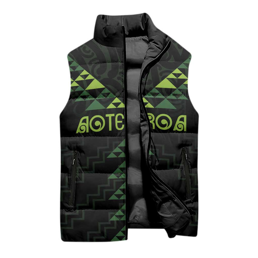 Custom New Zealand Maori Koru Koiri Motif Sleeveless Puffer Jacket LT9 - Polynesian Pride