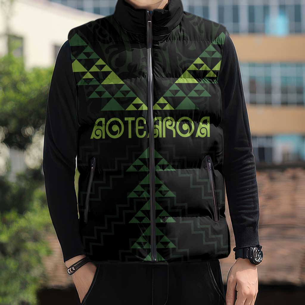 Custom New Zealand Maori Koru Koiri Motif Sleeveless Puffer Jacket LT9 - Polynesian Pride