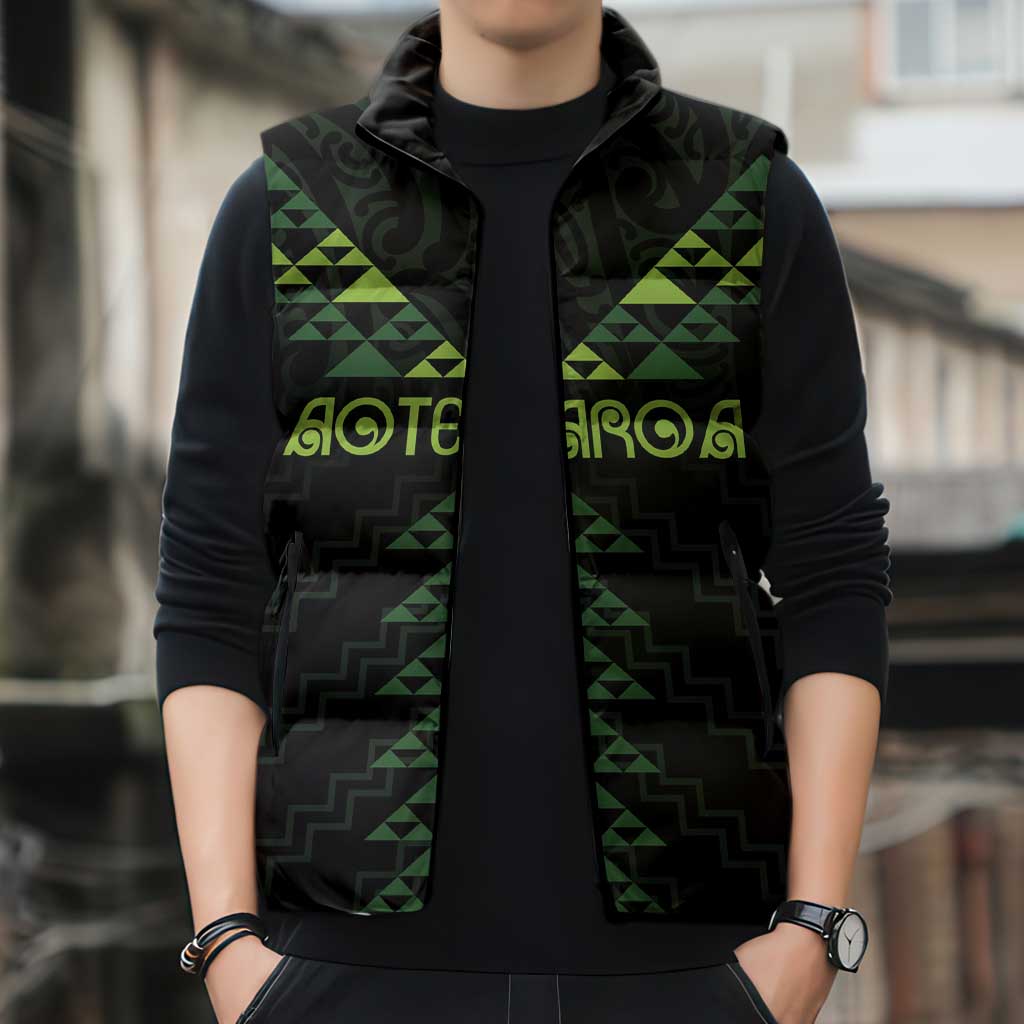 Custom New Zealand Maori Koru Koiri Motif Sleeveless Puffer Jacket LT9 - Polynesian Pride