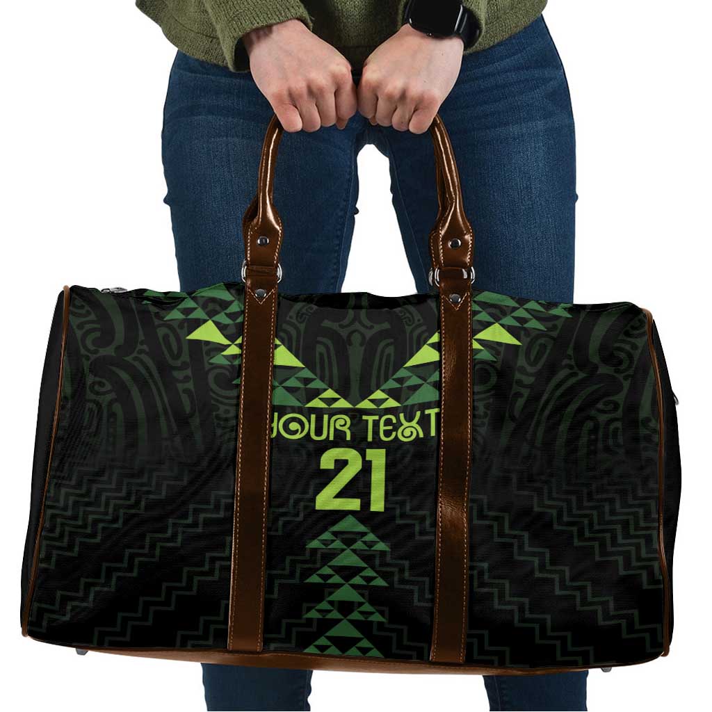 Custom New Zealand Maori Koru Koiri Motif Travel Bag LT9 Green - Polynesian Pride