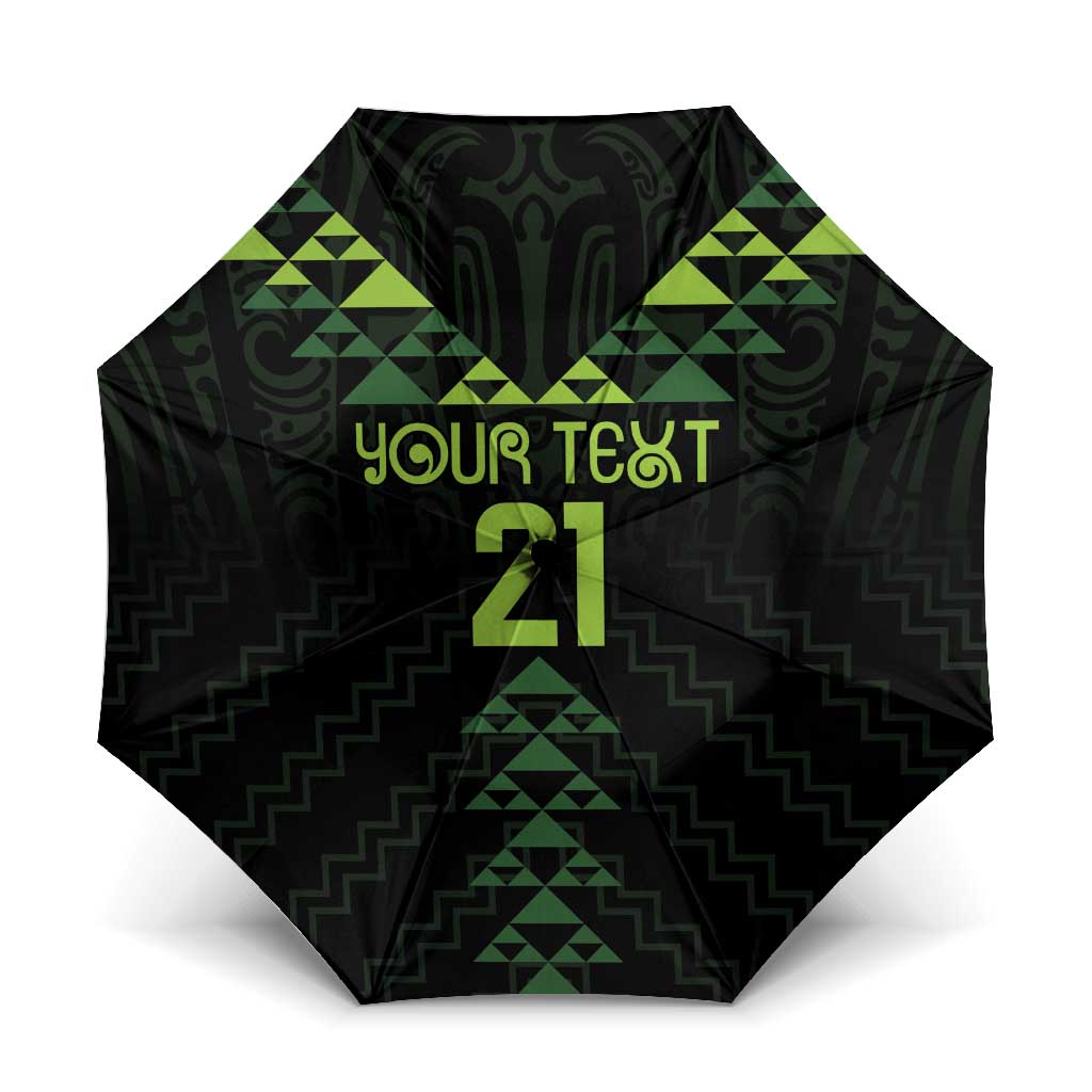 Custom New Zealand Maori Koru Koiri Motif Umbrella LT9 One Size Folded 11.42 inch Opened Diameter 37.4 inch Green - Polynesian Pride