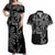 Filipino Sun Tribal Tattoo Couples Matching Off Shoulder Maxi Dress and Hawaiian Shirt Philippines Inspired Barong Simple Black