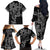 Filipino Sun Tribal Tattoo Family Matching Off The Shoulder Long Sleeve Dress and Hawaiian Shirt Philippines Inspired Barong Simple Black