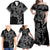 Filipino Sun Tribal Tattoo Family Matching Off Shoulder Maxi Dress and Hawaiian Shirt Philippines Inspired Barong Simple Black