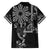 Filipino Sun Tribal Tattoo Family Matching Off Shoulder Short Dress and Hawaiian Shirt Philippines Inspired Barong Simple Black