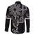 Filipino Sun Tribal Tattoo Family Matching Off Shoulder Short Dress and Hawaiian Shirt Philippines Inspired Barong Simple Black