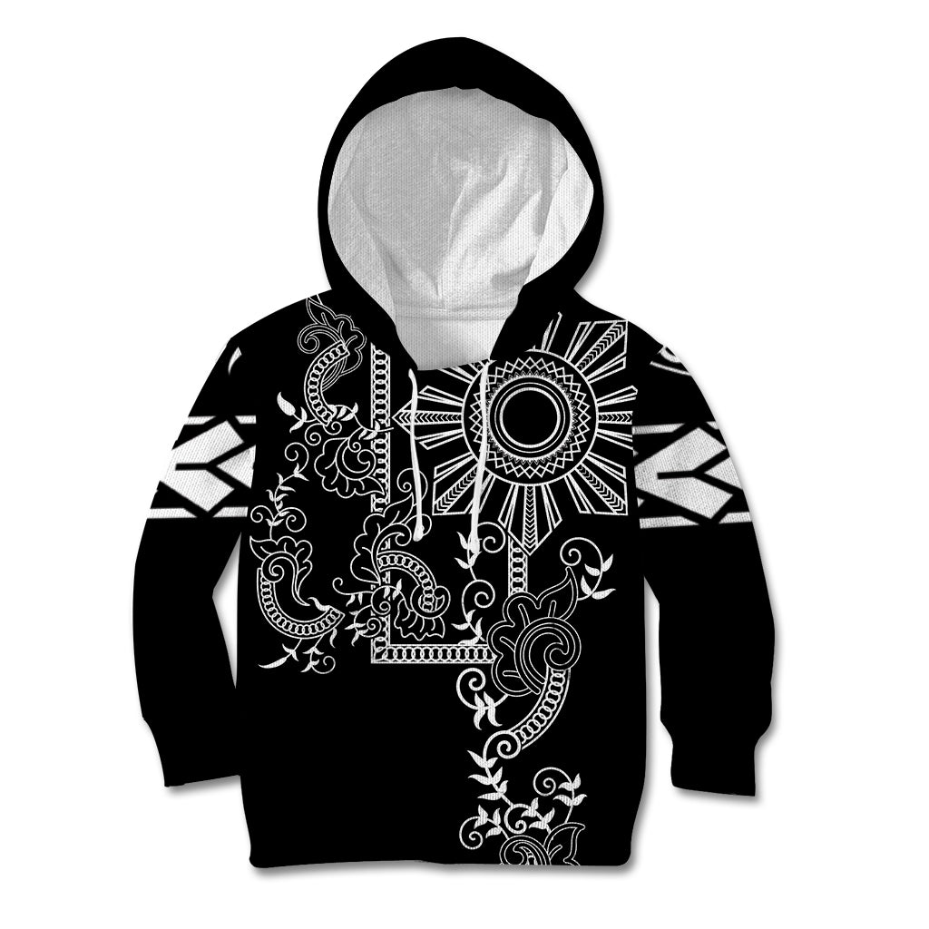Filipino Sun Tribal Tattoo Kid Hoodie Philippines Inspired Barong Simple Black LT9 Hoodie Black - Polynesian Pride