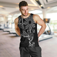 Filipino Sun Tribal Tattoo Men Tank Top Philippines Inspired Barong Simple Black LT9 Black - Polynesian Pride