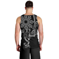Filipino Sun Tribal Tattoo Men Tank Top Philippines Inspired Barong Simple Black LT9 - Polynesian Pride