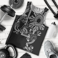 Filipino Sun Tribal Tattoo Men Tank Top Philippines Inspired Barong Simple Black LT9 - Polynesian Pride