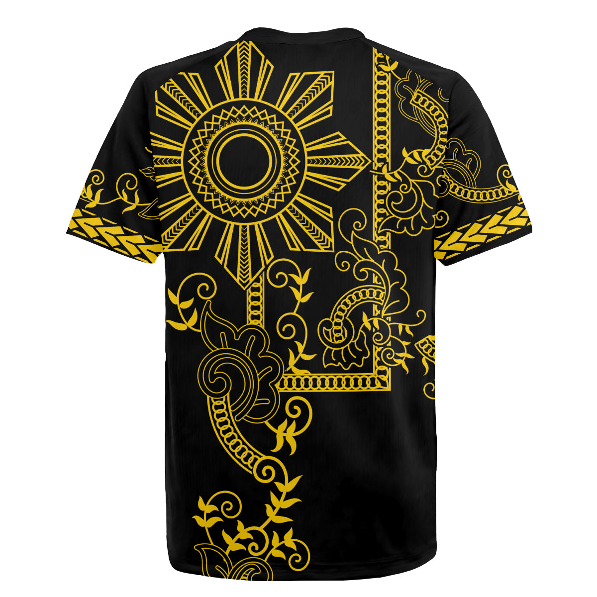 Filipino Sun Tribal Tattoo Rugby Jersey Philippines Inspired Barong Simple Gold LT9 - Polynesian Pride