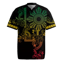 Filipino Sun Tribal Tattoo Rugby Jersey Philippines Inspired Barong Reggae Art LT9 Reggae - Polynesian Pride