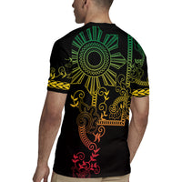 Filipino Sun Tribal Tattoo Rugby Jersey Philippines Inspired Barong Reggae Art LT9 - Polynesian Pride