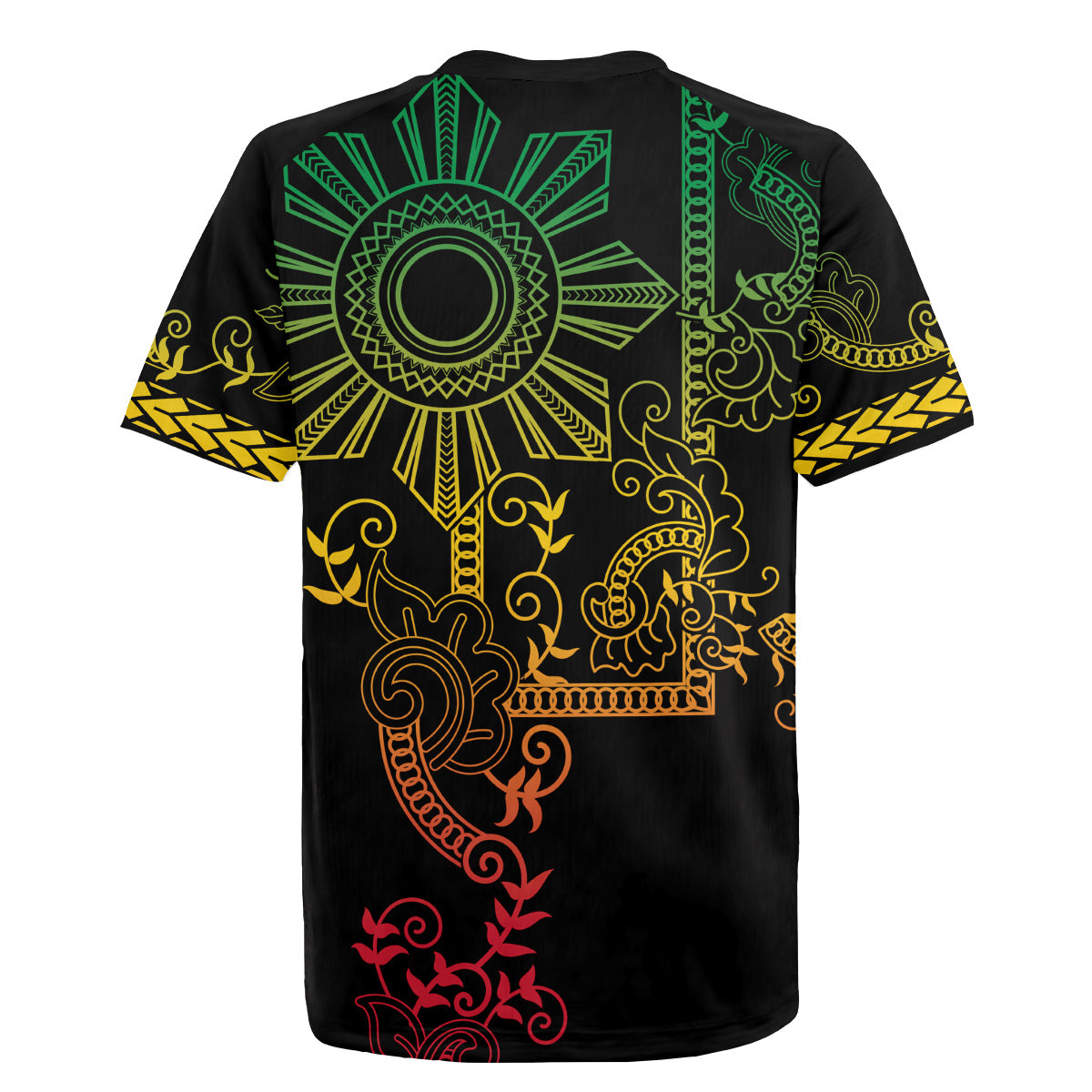 Filipino Sun Tribal Tattoo Rugby Jersey Philippines Inspired Barong Reggae Art LT9 - Polynesian Pride