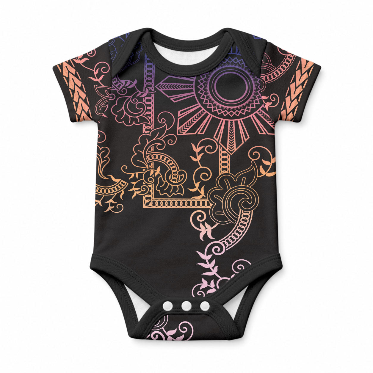 Filipino Sun Tribal Tattoo Baby Onesie Philippines Inspired Barong Pink Art