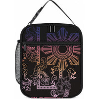 Filipino Sun Tribal Tattoo Lunch Bag Philippines Inspired Barong Pink Art LT9 10.2 × 8.3 × 4.3 inch Pink - Polynesian Pride