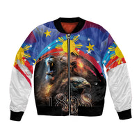 Philippines Lion and Eagle 1898 Bomber Jacket Pilipinas Maligayang Araw ng Kalayaan LT9 Unisex Black - Polynesian Pride