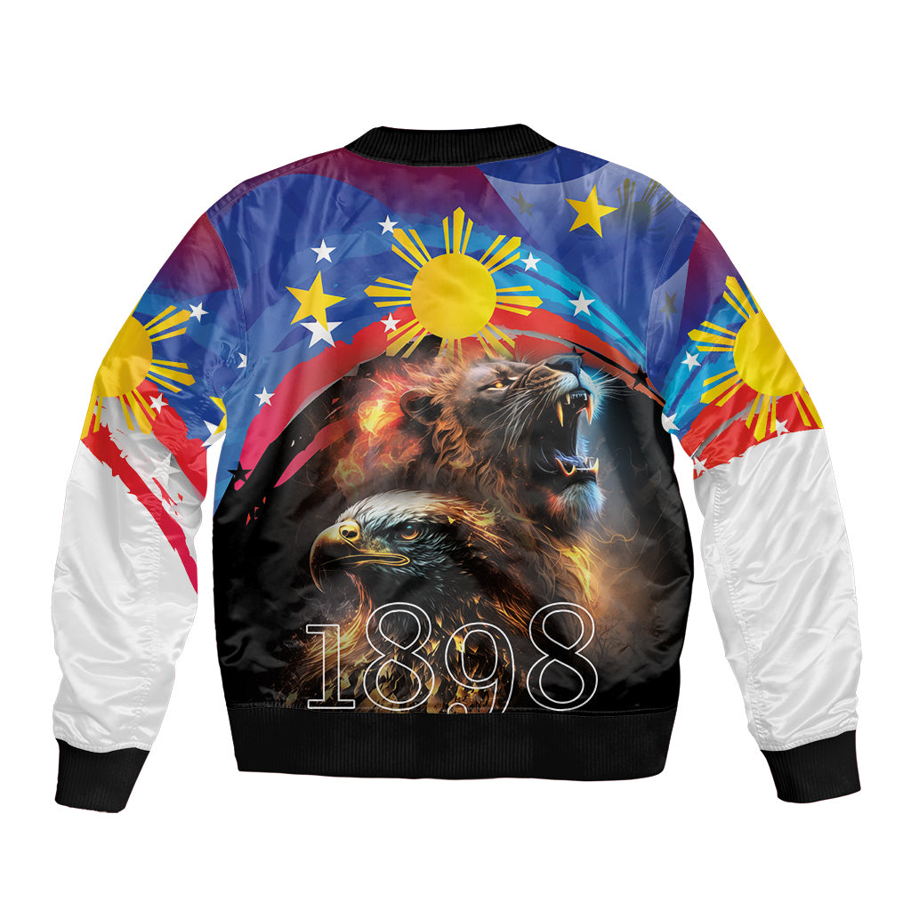 Philippines Lion and Eagle 1898 Bomber Jacket Pilipinas Maligayang Araw ng Kalayaan LT9 - Polynesian Pride