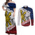 Philippines 126th Independence Day Couples Matching Off Shoulder Maxi Dress and Long Sleeve Button Shirt Pilipinas Hunyo 12 Maligayang Araw ng Kalayaan