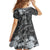 Pacific Beauty Girl Family Matching Long Sleeve Bodycon Dress and Hawaiian Shirt Black Polyneisan Tribal Vintage Motif