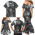 Pacific Beauty Girl Family Matching Mermaid Dress and Hawaiian Shirt Black Polyneisan Tribal Vintage Motif