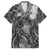 Pacific Beauty Girl Family Matching Short Sleeve Bodycon Dress and Hawaiian Shirt Black Polyneisan Tribal Vintage Motif