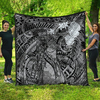 Pacific Beauty Girl Quilt Black Polyneisan Tribal Vintage Motif LT9 - Polynesian Pride
