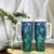 Pacific Beauty Girl Tumbler With Handle Blue Polyneisan Tribal Vintage Motif