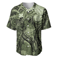 Pacific Beauty Girl Baseball Jersey Green Polyneisan Tribal Vintage Motif LT9 Green - Polynesian Pride