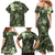 Pacific Beauty Girl Family Matching Mermaid Dress and Hawaiian Shirt Green Polyneisan Tribal Vintage Motif