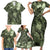 Pacific Beauty Girl Family Matching Short Sleeve Bodycon Dress and Hawaiian Shirt Green Polyneisan Tribal Vintage Motif