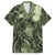 Pacific Beauty Girl Family Matching Short Sleeve Bodycon Dress and Hawaiian Shirt Green Polyneisan Tribal Vintage Motif