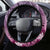 Pacific Beauty Girl Steering Wheel Cover Pink Polyneisan Tribal Vintage Motif