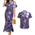 Pacific Beauty Girl Couples Matching Mermaid Dress and Hawaiian Shirt Violet Polyneisan Tribal Vintage Motif