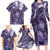 Pacific Beauty Girl Family Matching Long Sleeve Bodycon Dress and Hawaiian Shirt Violet Polyneisan Tribal Vintage Motif