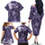 Pacific Beauty Girl Family Matching Off The Shoulder Long Sleeve Dress and Hawaiian Shirt Violet Polyneisan Tribal Vintage Motif