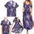 Pacific Beauty Girl Family Matching Summer Maxi Dress and Hawaiian Shirt Violet Polyneisan Tribal Vintage Motif