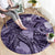 Pacific Beauty Girl Round Carpet Violet Polyneisan Tribal Vintage Motif