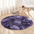 Pacific Beauty Girl Round Carpet Violet Polyneisan Tribal Vintage Motif