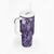 Pacific Beauty Girl Tumbler With Handle Violet Polyneisan Tribal Vintage Motif