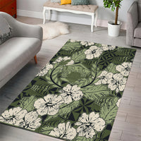 Tongan Kupesi Ngatu Hibiscus Vintage Motif Area Rug LT9 - Polynesian Pride
